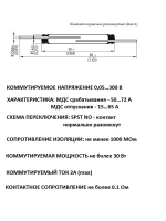 Геркон КЭМ-1 группа А (2-конт, разомкнут, L-50мм, D-5мм, 300V, 2A)