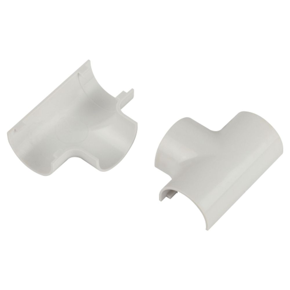 Т-образный угол ЭРА T-KK-20-12-FW для полукруглого кабель-канала белый 20х12мм 2шт/комплект | Кабель-канал полукруглый