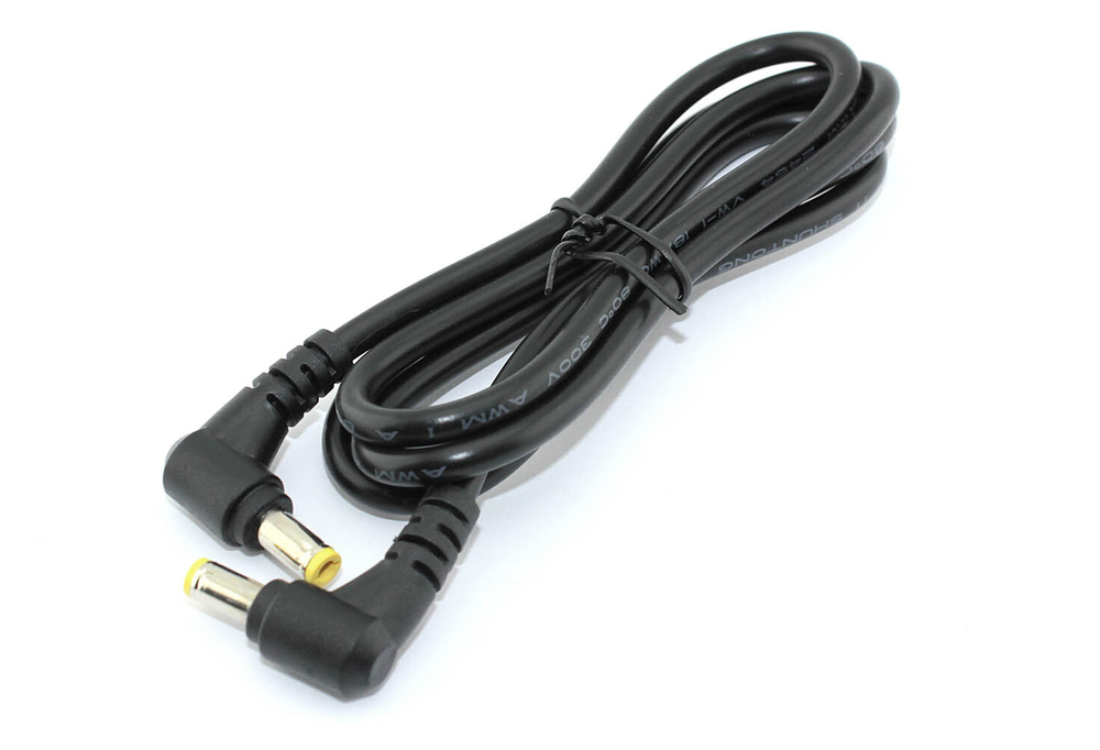 Кабель DC 5.5x2.5  18 AWG папа-папа 1 м с угловым штекером