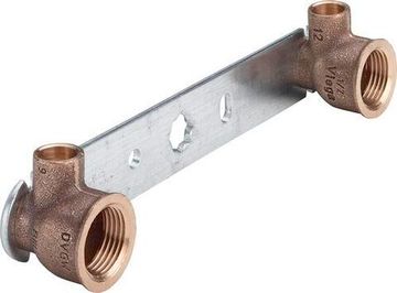 Viega водорозетка бронзовая 15х1/2" двойная на плоской планке (94476.05 фитинги под пайку)