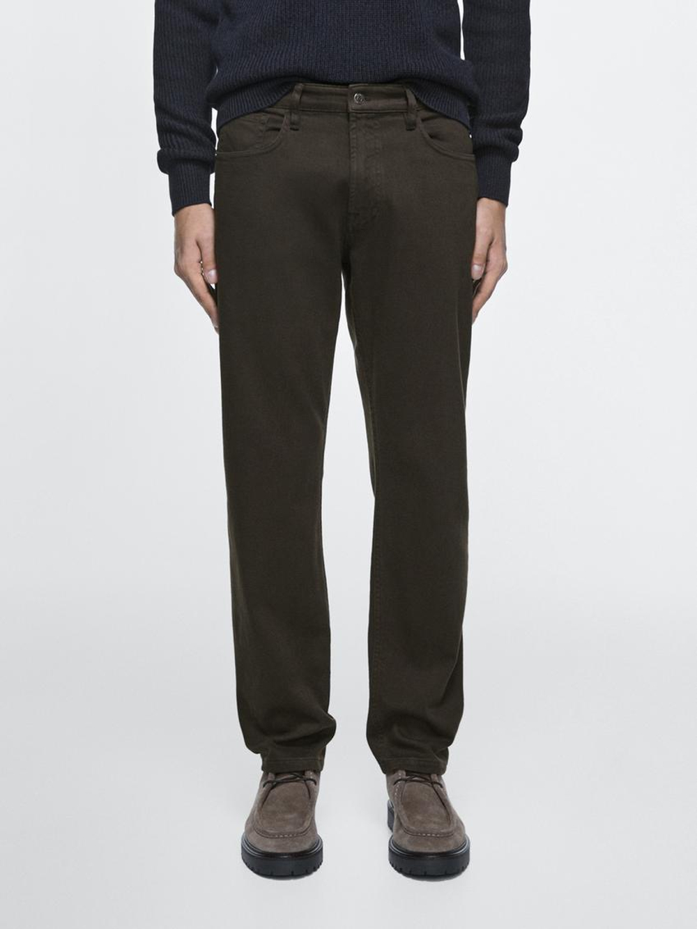 Massimo Dutti Джинсы зауженного кроя, темно-зеленый