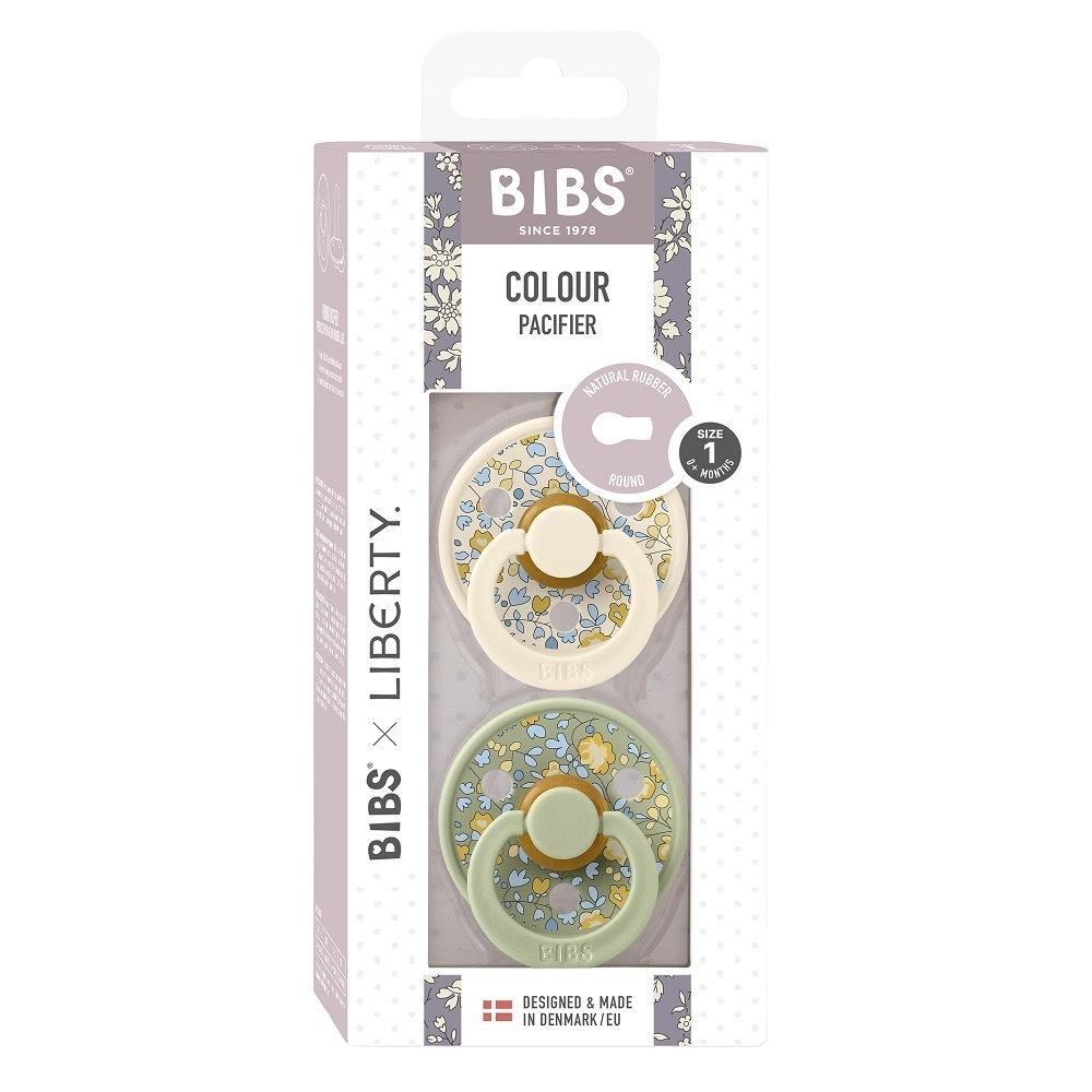 Набор пустышек латексных BIBS Liberty Colour, 2 шт. - Eloise - Sage 0-6 месяцев