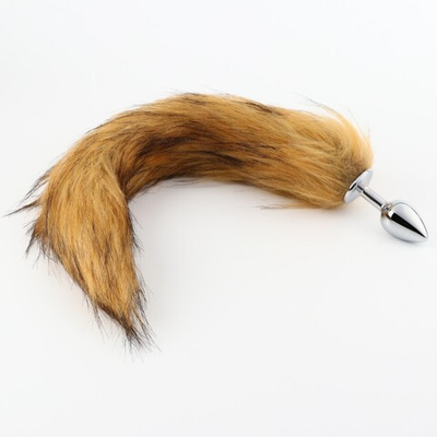 Анальная пробка с мехом,хвост,40 см