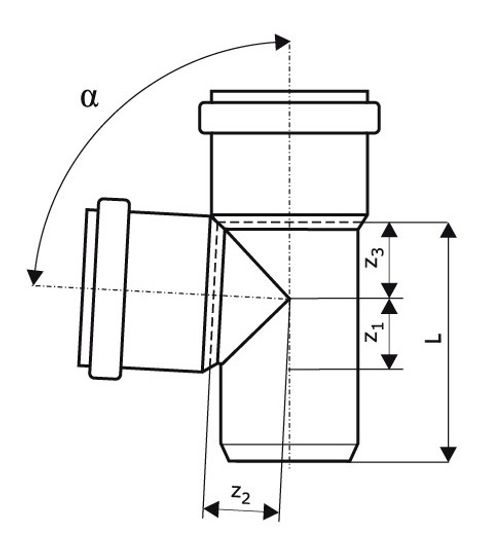 Тройник Ostendorf KGEA 110/110 мм 87° канализационный арт. 220400
