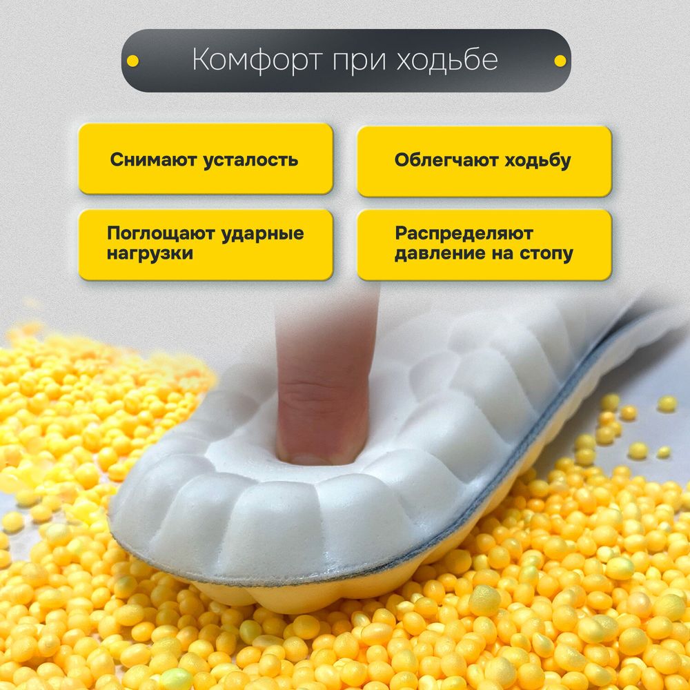 Стельки для обуви АНАТОМИЧЕСКИЕ С СУПИНАТОРОМ, материал PU PRO, размер RU 35-39 / EU 36-40, с линиями выреза, SHEGRA (ШЕГРА), 700740