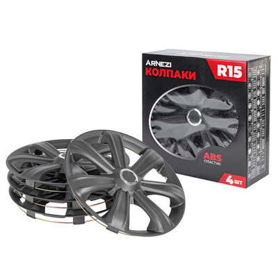 Колпаки R15 Sirrah 4шт (черно-матовые) ABS-пластик ARNEZI A0702004