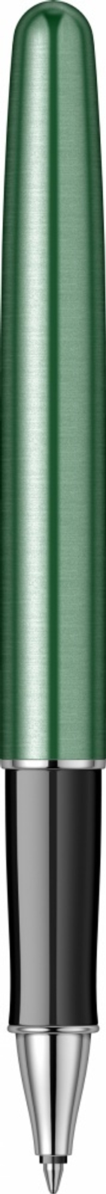Ручка-роллер Parker Sonnet Essentials Green SB Steel CT 2169364, цвет чернил black, перо: F, в подарочной упаковке.
