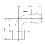 Отвод 90° 15-1/2", WAAG Heavy Inox, пресс-резьба, вн., сталь нержавеющая, с накид.гайкой