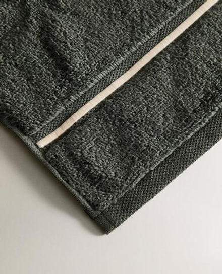 ZARA HOME ПОЛОТЕНЦЕ С ВЫШИТОЙ КАЙМОЙ, ЗЕЛЕНЫЙ