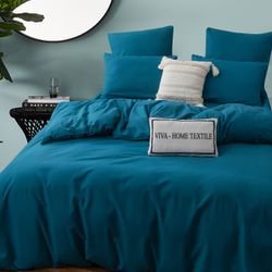 Комплект постельного белья Однотонный Сатин «Бирюзовый штиль»