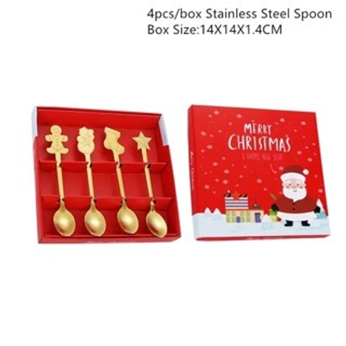 Набор ложечек с новогодним декором | 4шт