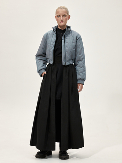 Бомбер стеганый укороченный "Александрит" с эффектом шанжан. Сине-лиловый