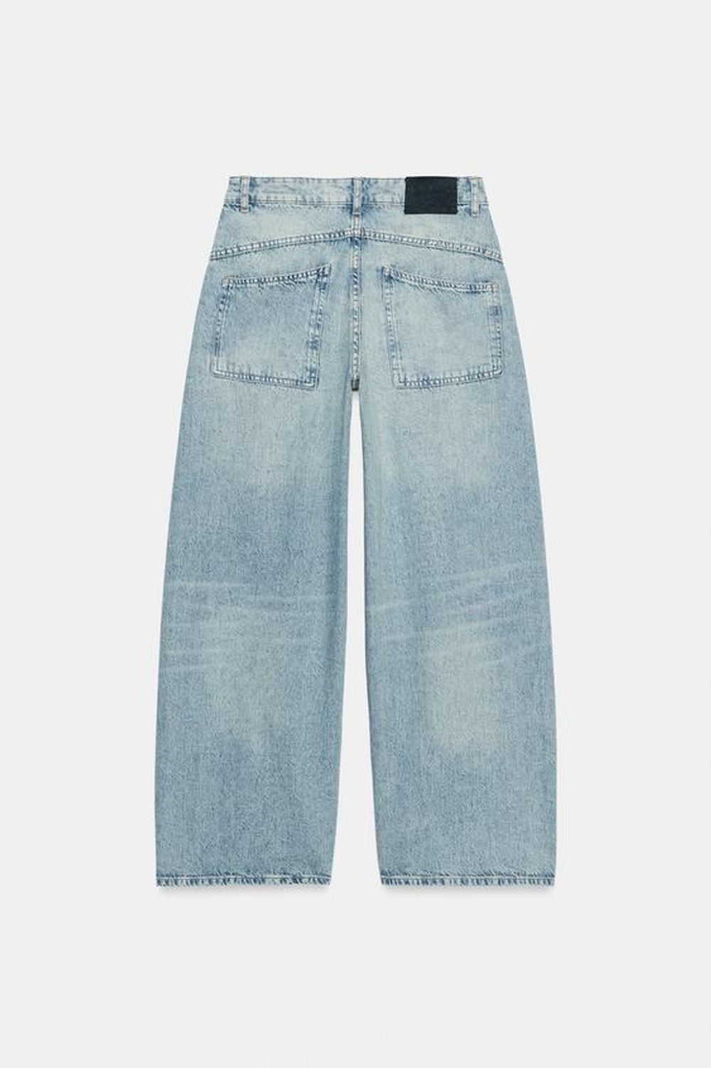 ZARA ДЖИНСЫ ZW COLLECTION LOOSE BARREL СО СРЕДНЕЙ ПОСАДКОЙ, ГОЛУБОЙ