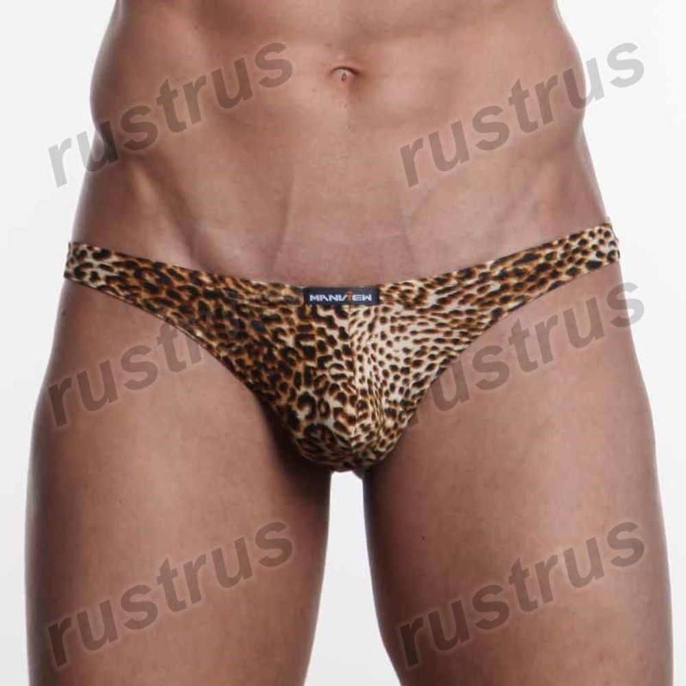 Мужские трусы стринги леопардовые MENVIEW