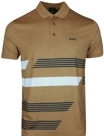 Мужское теннисное поло BOSS Paddy Tape Print - Коричневый