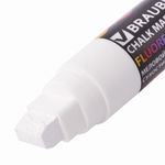 Маркер меловой "POP-ART" БЕЛЫЙ, 15 мм, сухостираемый, для гладких поверхностей, BRAUBERG, 151537