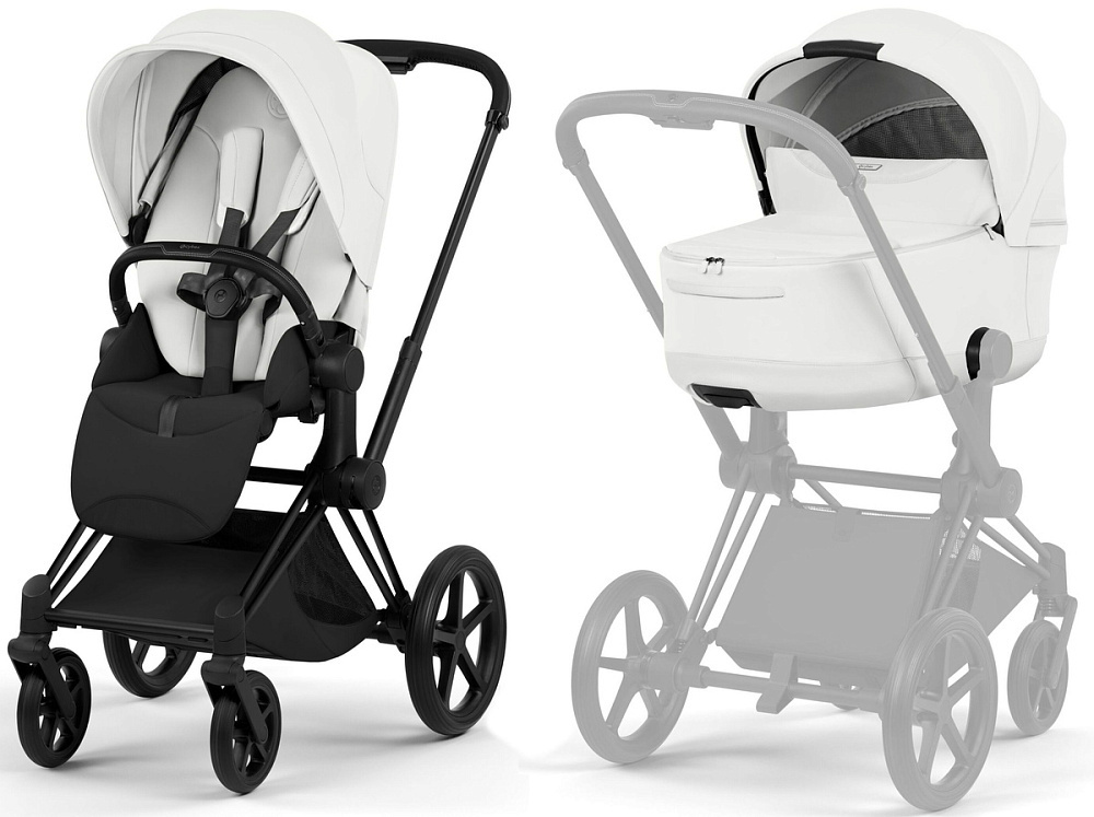Коляска Cybex Priam V Matt Black Style Collection 2 в 1 Off White