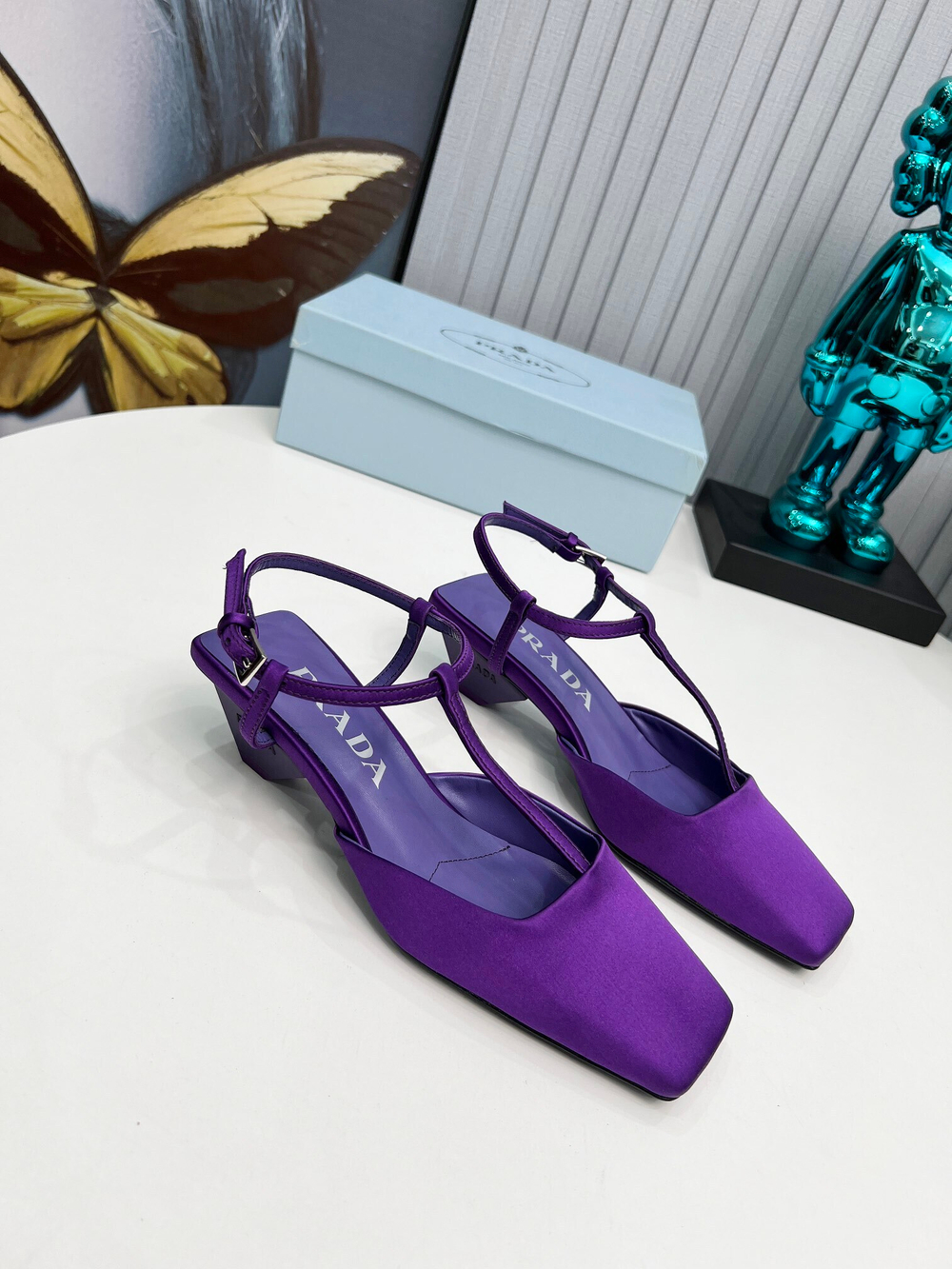 Prada Satin Slingback Pumps