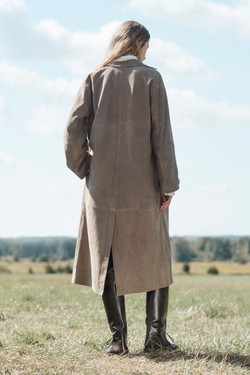 ZARA ПАЛЬТО ИЗ 100% КОЖИ, ШОКОЛАДНЫЙ