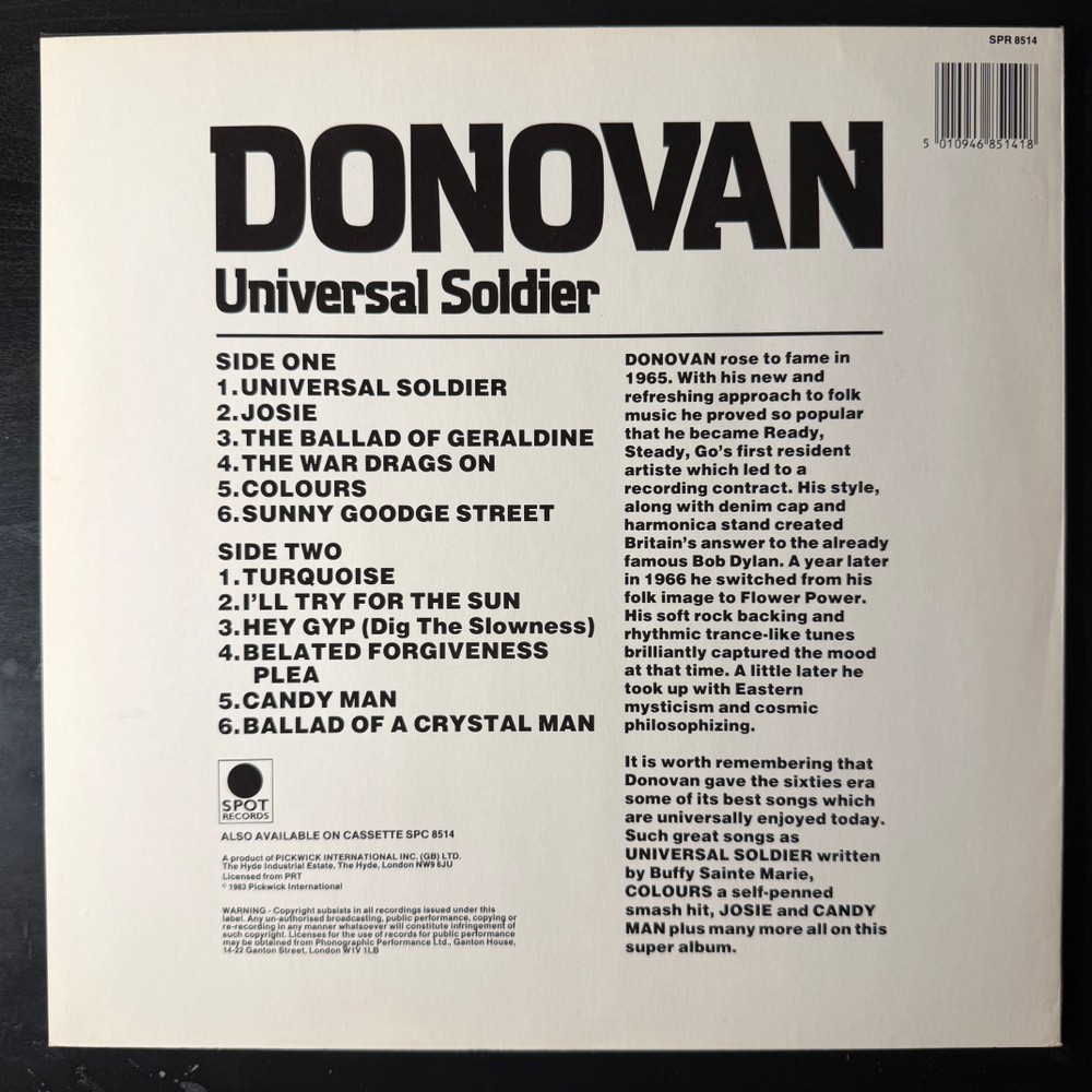 Donovan ‎– Universal Soldier (Германия) Т