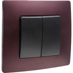 Выключатель 2х-клавишный 10А 250В антрацит ETIKA Legrand