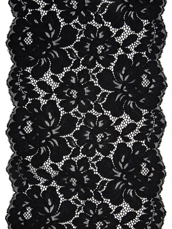 03-133 ОПТ Кружево эластичное 22 см, черный