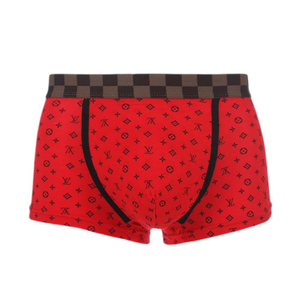Мужские трусы боксеры (серые, красные, коричневые, фиолетовые) набор 4 в1 Louis Vuitton LV52201