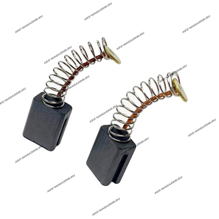 Щетка (6х6х9) ПШМ Интерскол 125/270 проточка с 2 сторон, пружина пятак