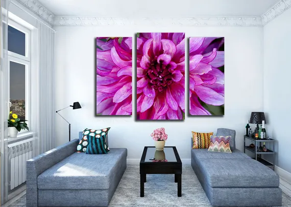 Модульная картина "Георгины цветы"