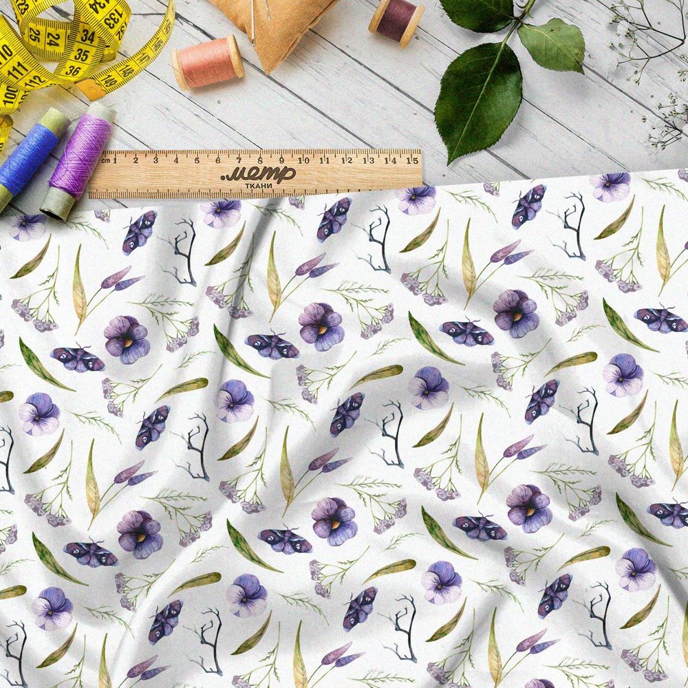 Ткань премиум дюспо тихая цветочная мелодия