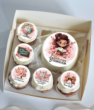 Бенто торт + капкейки на День знаний для учителя