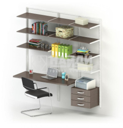 Интерьерное решение для кабинета 3 Металлик серебристый