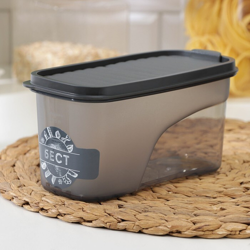 Емкость для сыпучих продуктов БЕСТ 1,5л М1255 графит