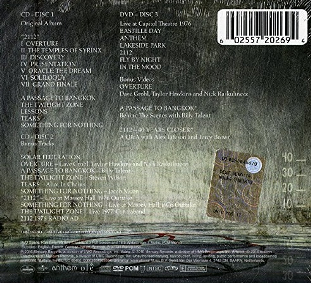 Rush / 2112 (40th Anniversary Edition)(2CD+DVD)