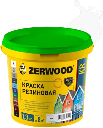 ZERWOOD KR Краска резиновая Белая 1,3кг (ИжСинтез)