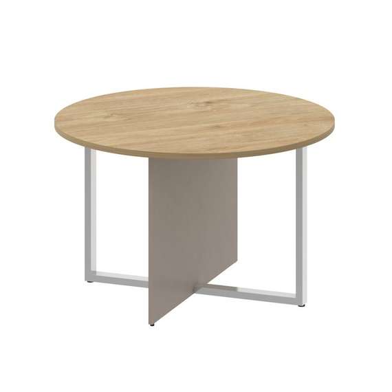 Shift Стол переговорный, круглый SK.SP-KR-120 Тиквуд Светлый/Капучино 1200*1200*753