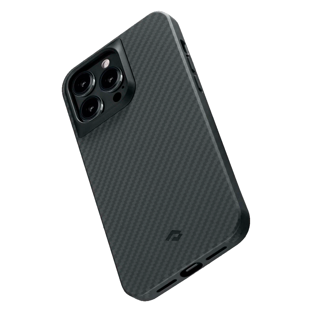 Чехол из арамидного волокна с поддержкой MagSafe PITAKA MagEZ Case Pro 3 1500D для iPhone 14 Pro, Black / Grey Twill (Cаржевое переплетение)