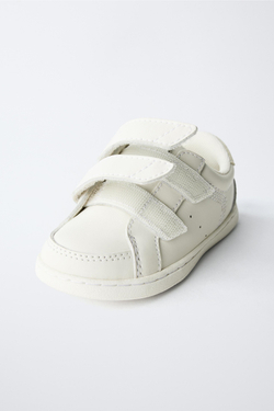 ZARA КОЖАНЫЕ КРОССОВКИ С РЕМЕШКАМИ BAREFOOT, БЕЛЫЙ