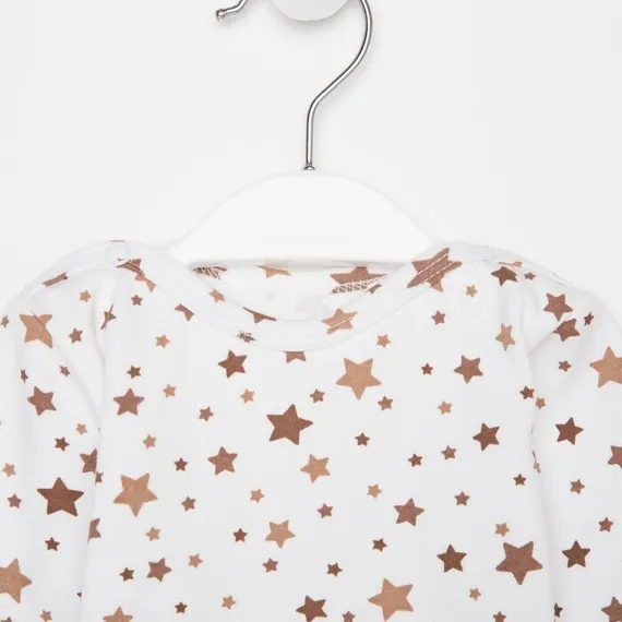 Боди детское, цвет белый/бежевый, рост 74 см