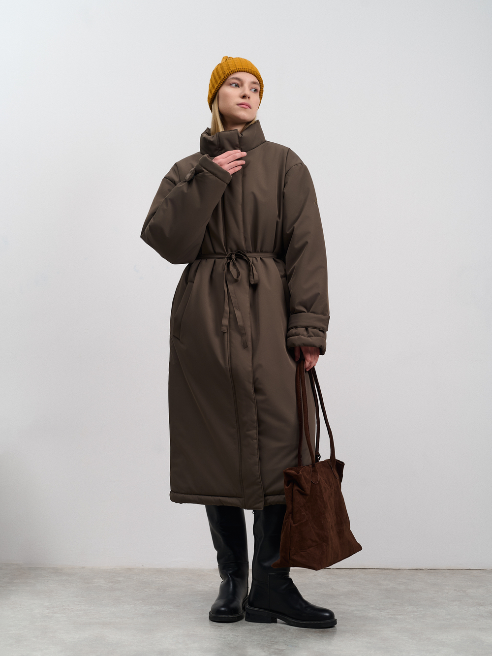 Пальто женское демисезонное "Ливерпуль" коричневый