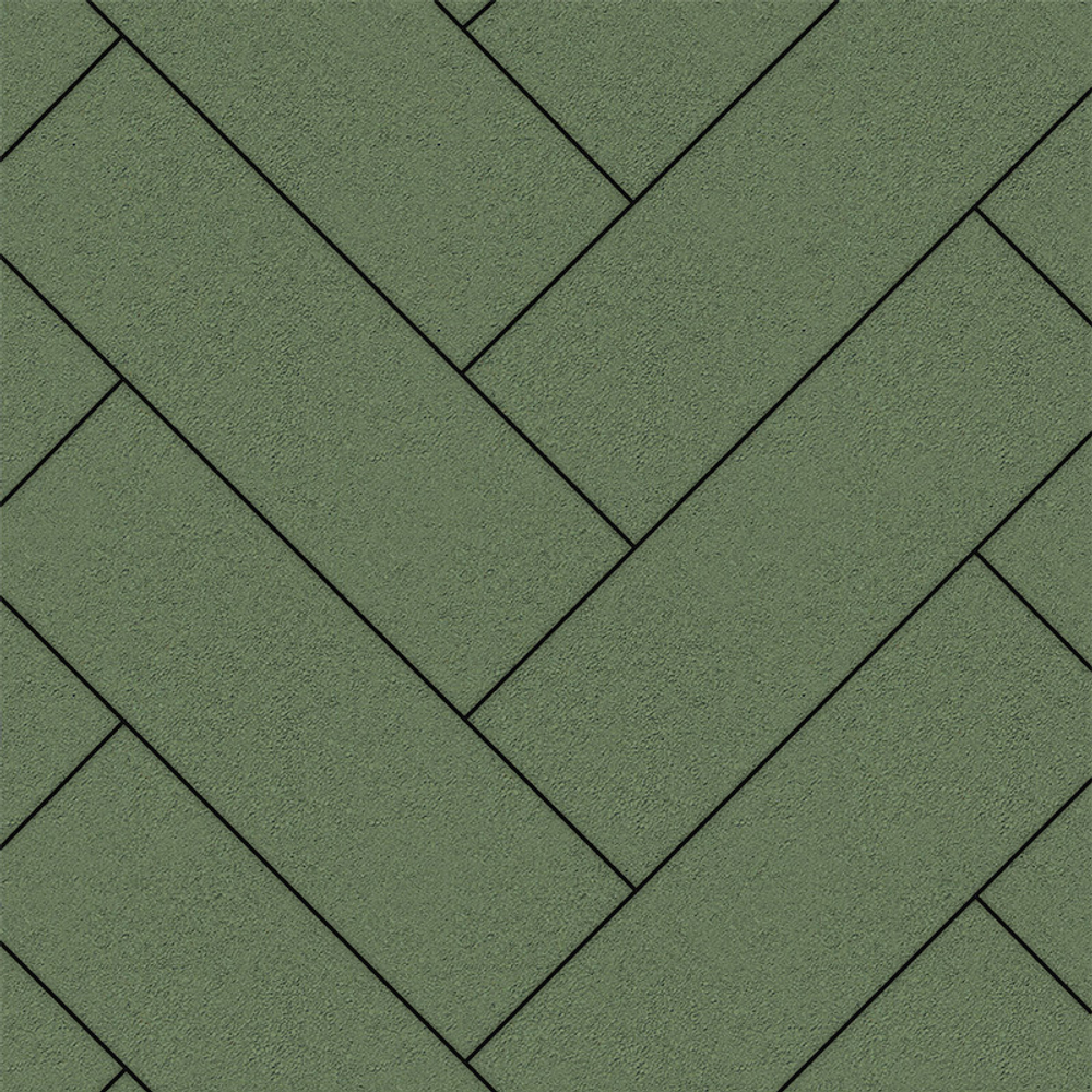 Тротуарная плитка ПРЯМОУГОЛЬНИК 600х200 мм - Стандарт Зеленый