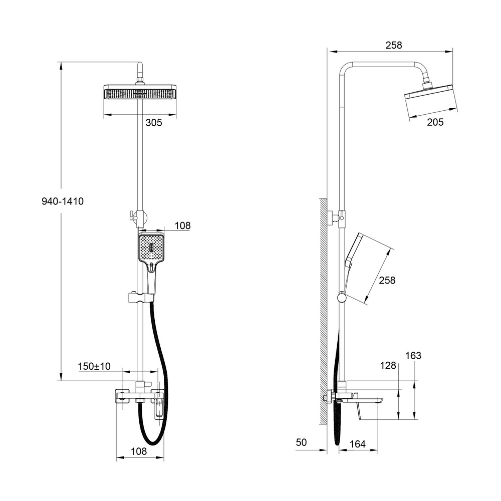Душевая система 30к HB24732  HAIBA лейка "Тропический душ" ХРОМ
