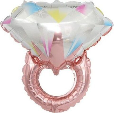 Шар Фигура "Кольцо с бриллиантом" розовое золото