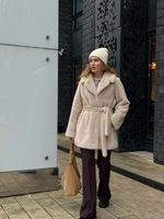 Шуба Lux миди бежевый