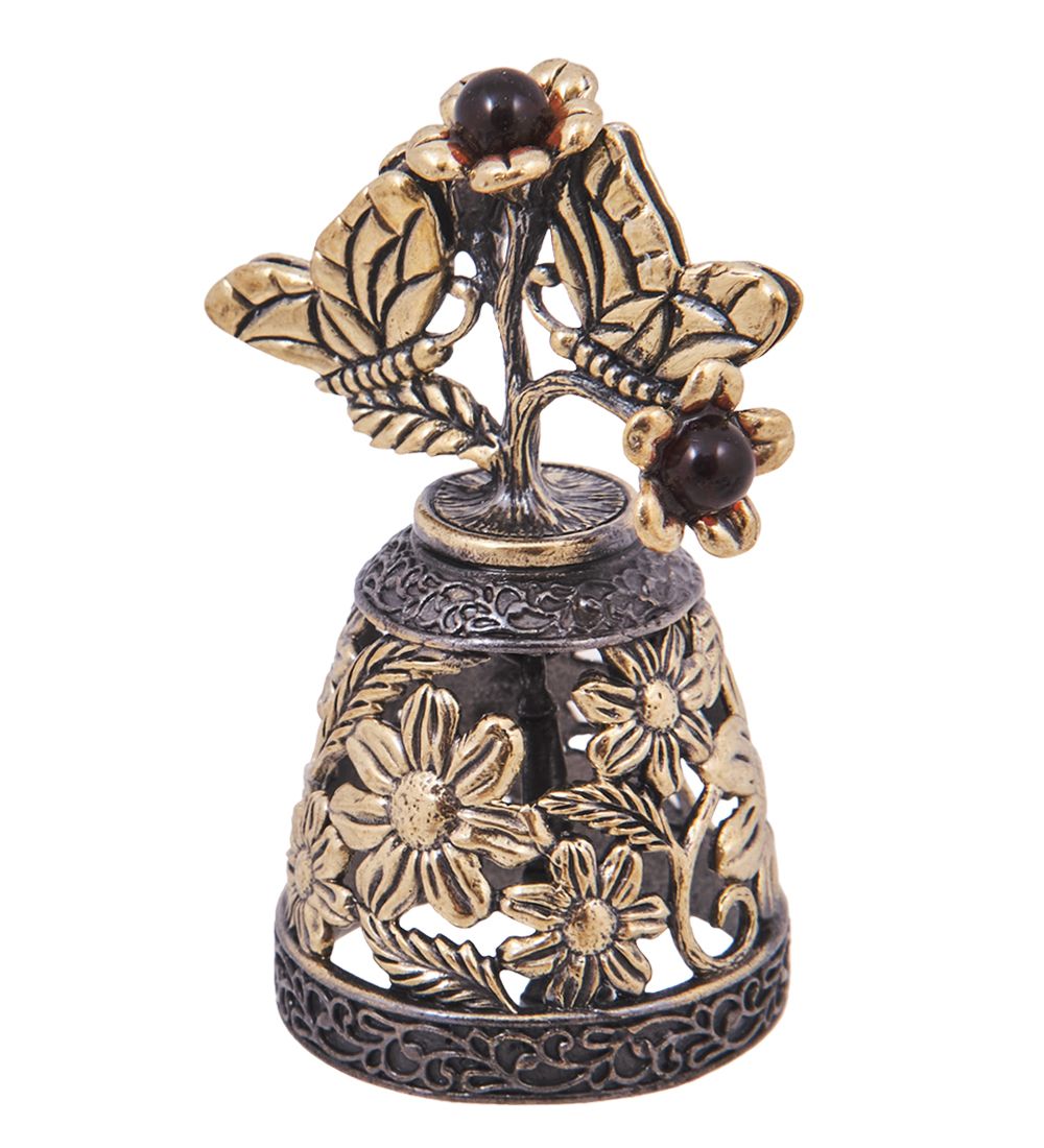 AM-4154 Колокольчик «Бабочки» (латунь, янтарь)