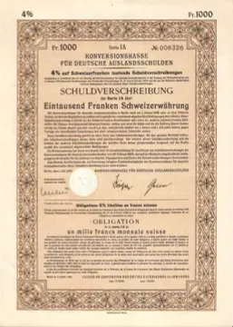Облигация 1 000 рейхсмарок Германия 1935
