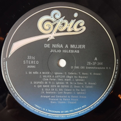 Винтажная виниловая пластинка LP Julio Iglesias De Nina A Mujer (Japan 1981) (No Obi)