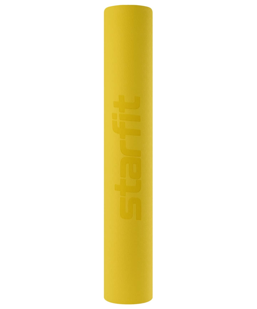 Коврик для йоги и фитнеса FM-201, TPE, 183x61x0,4 см, желтый/серый