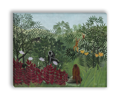"Тропический лес с обезьянами", Руссо, Анри, картина для интерьера (репродукция)