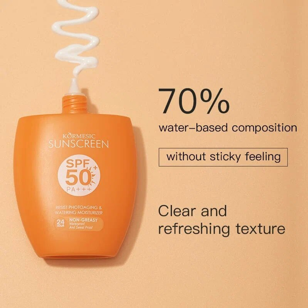 Солнцезащитный крем KORMESIC, водостойкий, SPF 50, для лица и тела, 50мл